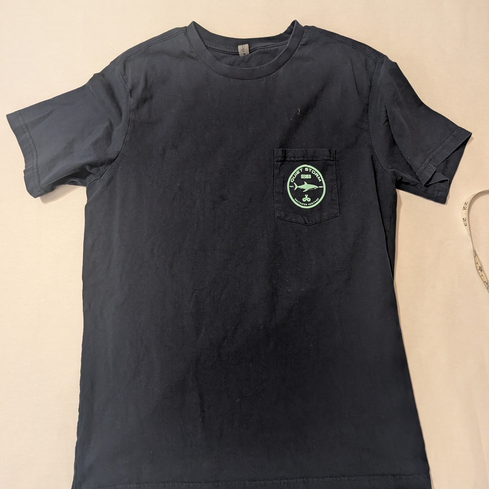 Classic Black T-Shirt with Green Pocket Accent